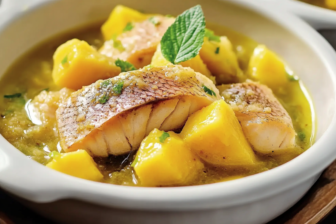 Ajoblanco z mango i makrelą