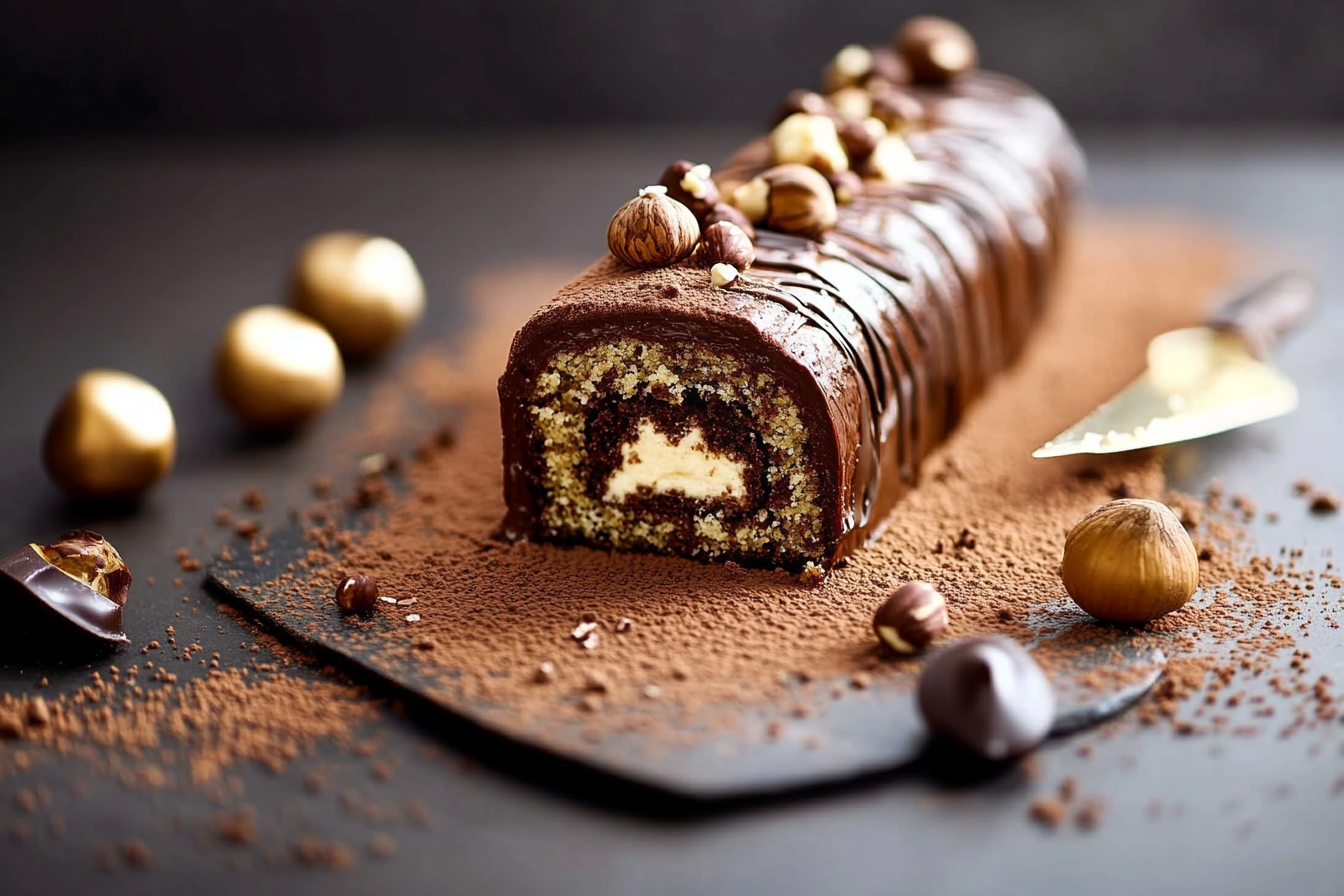 Bûche czekoladowo-orzechowa
