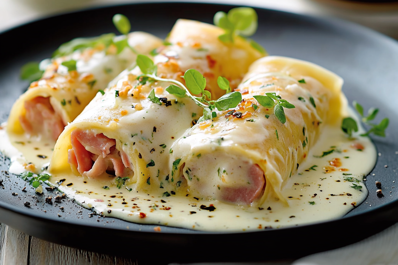 Cannelloni z szynką w sosie kremowym