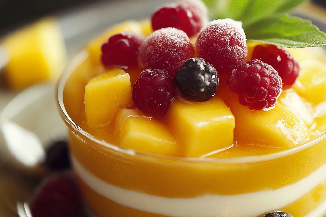 Mango i jogurt w szklance