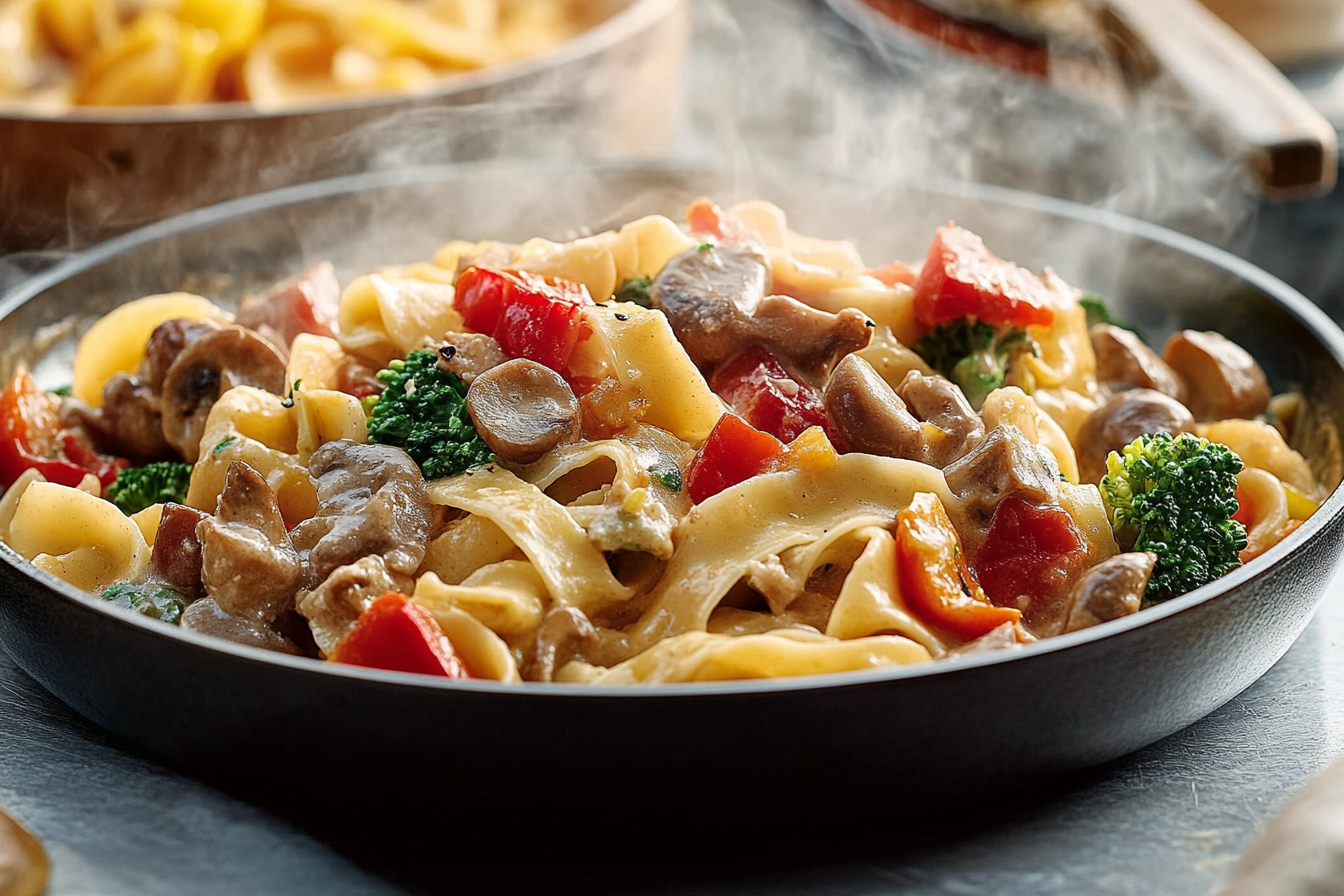 Pappardelle z fondue chińskim