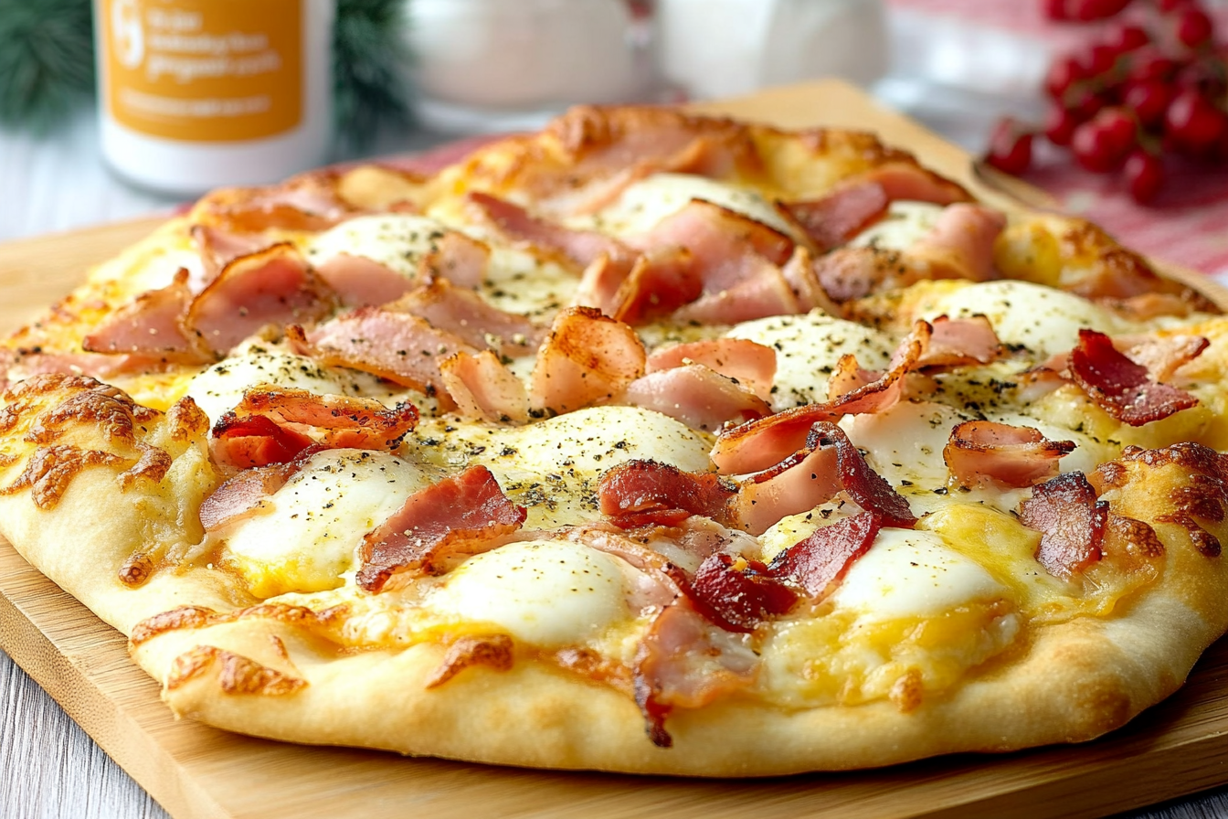 Pizza na śniadanie z boczkiem