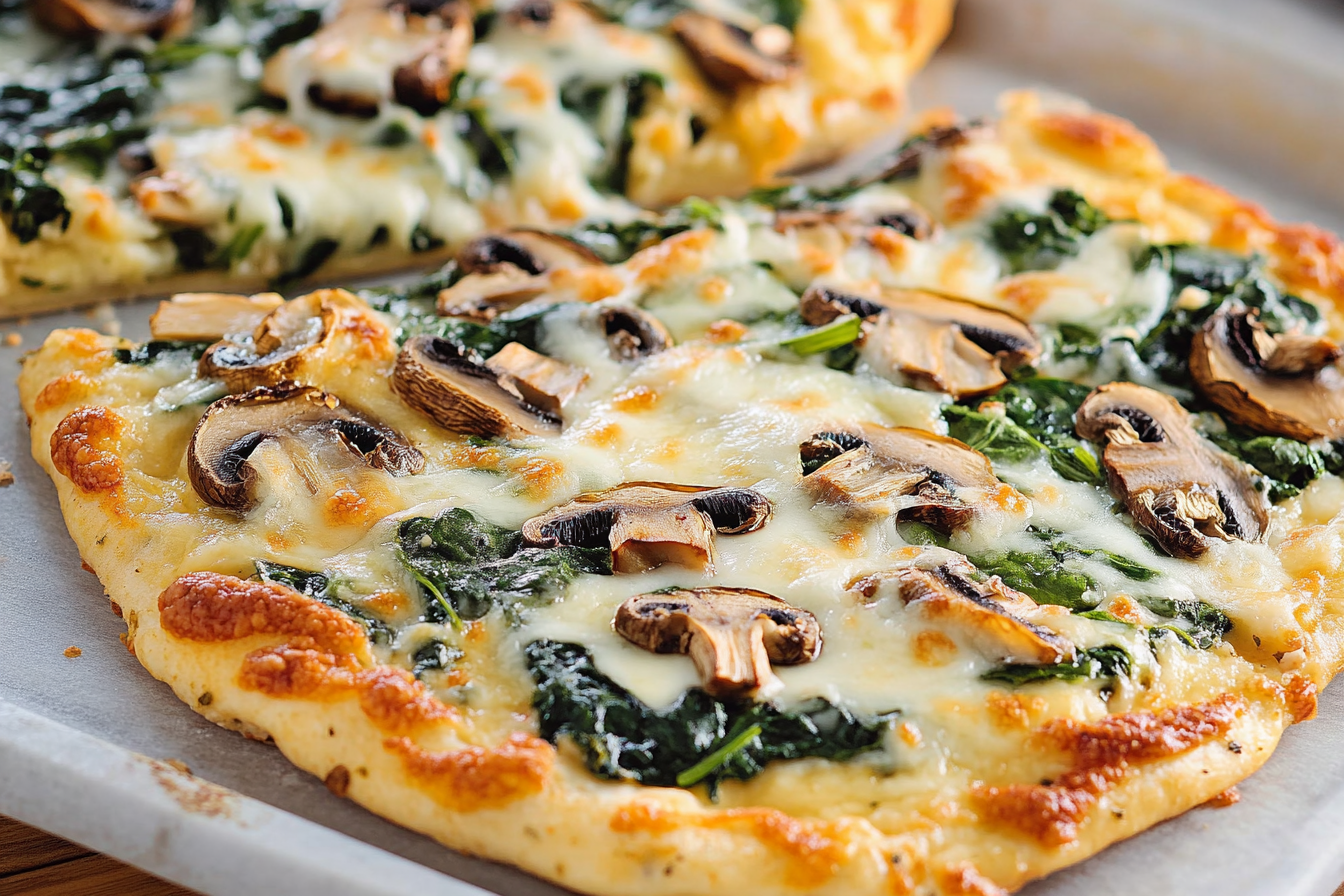 Pizza ze szpinakiem i serem