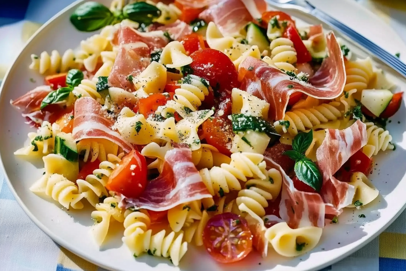 Sałatka z farfalle i prosciutto