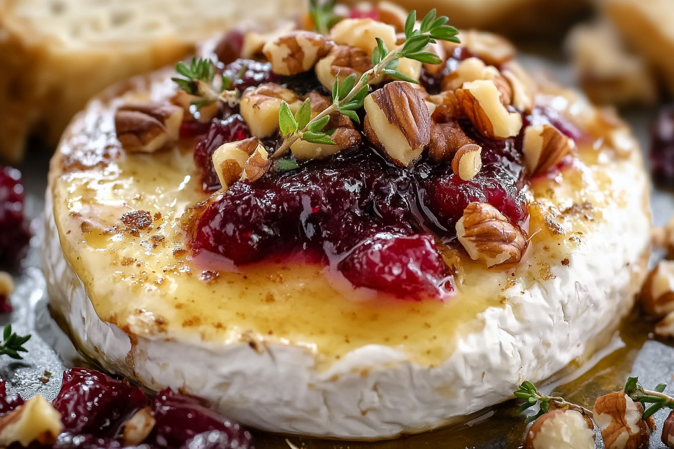 Ser Brie zapiekany z żurawiną i orzechami włoskimi