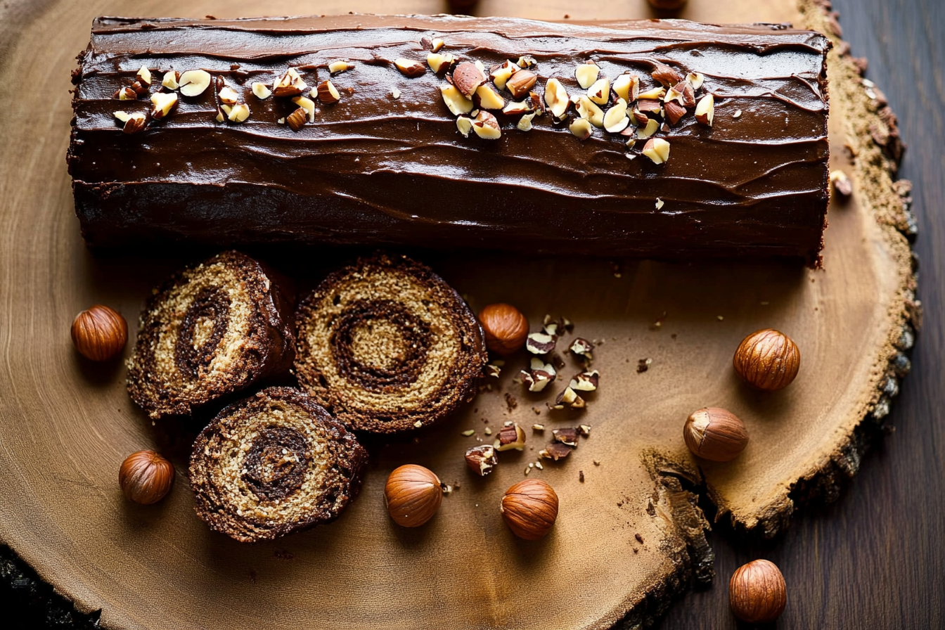 Bûche czekoladowo-orzechowa