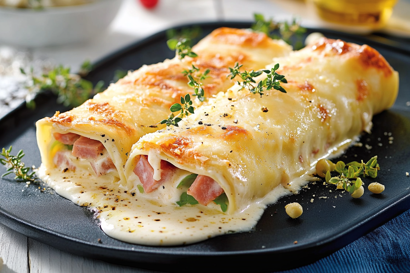 Cannelloni z szynką w sosie kremowym