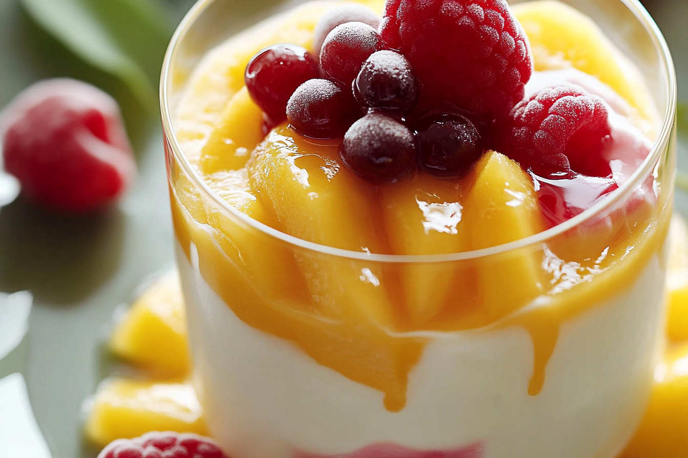 Mango i jogurt w szklance