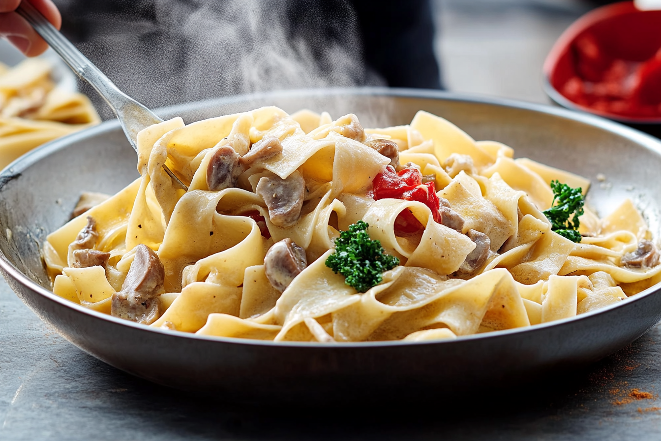 Pappardelle z fondue chińskim