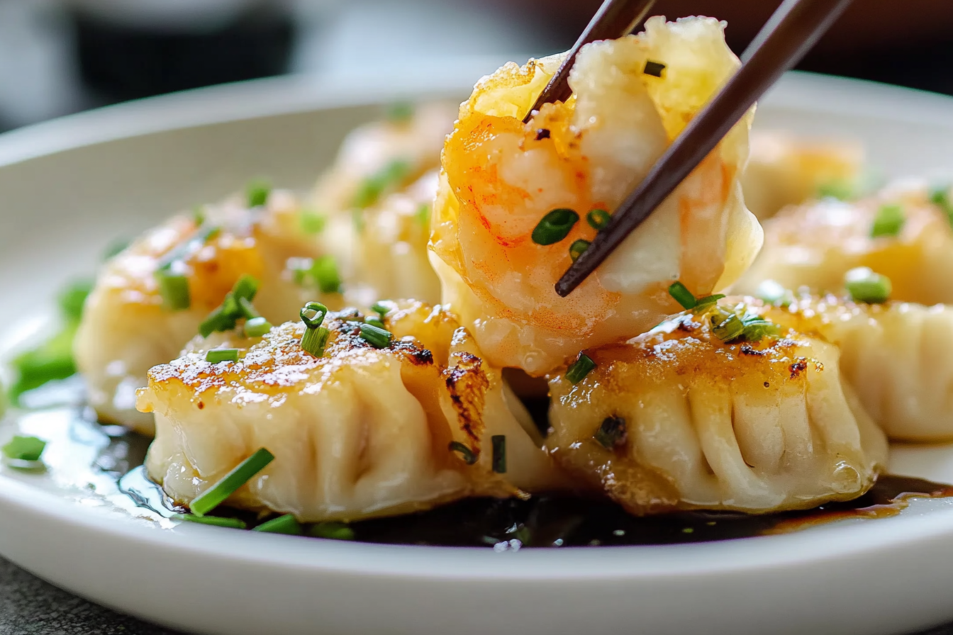 Pierogi z krewetkami i szczypiorkiem
