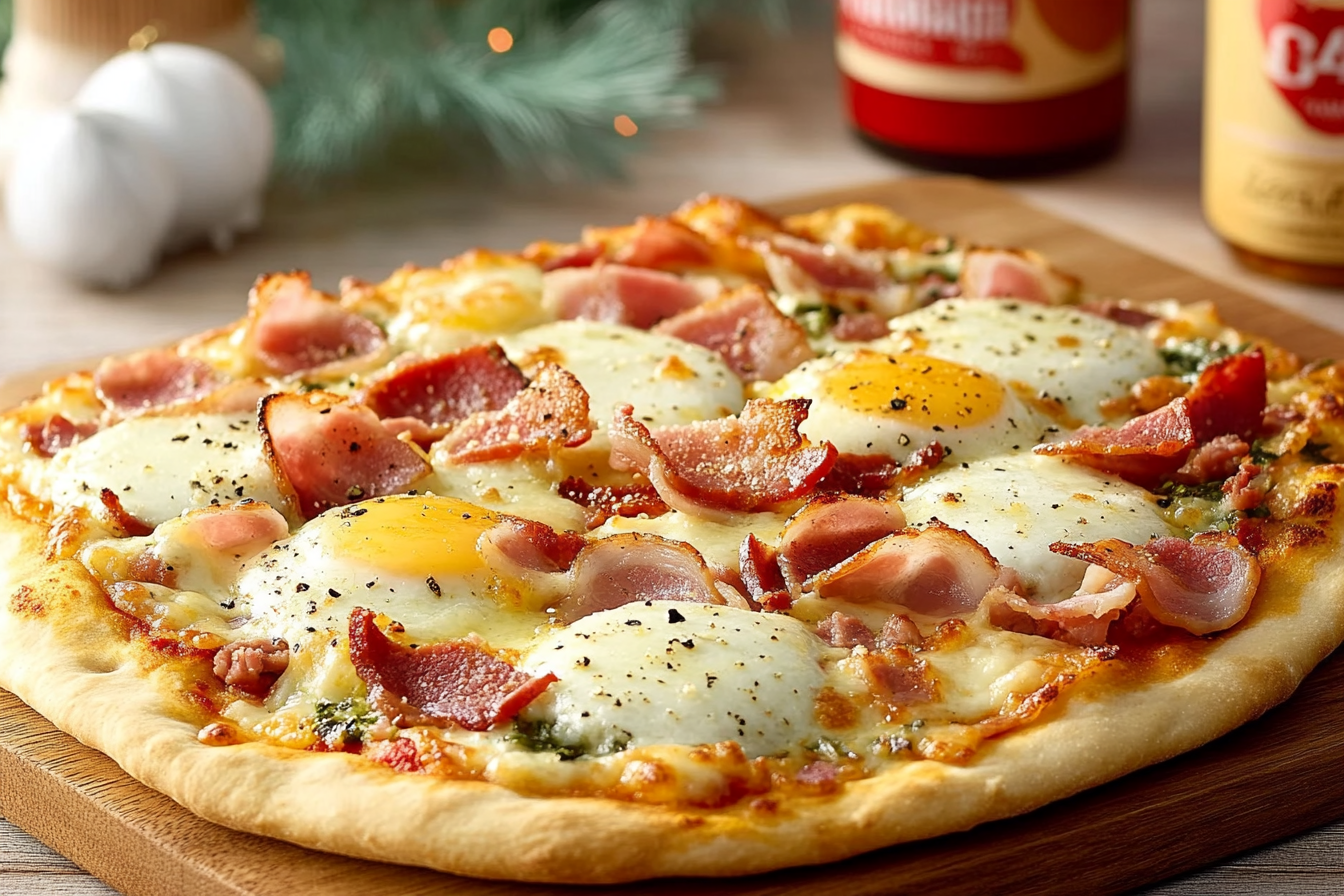 Pizza na śniadanie z boczkiem