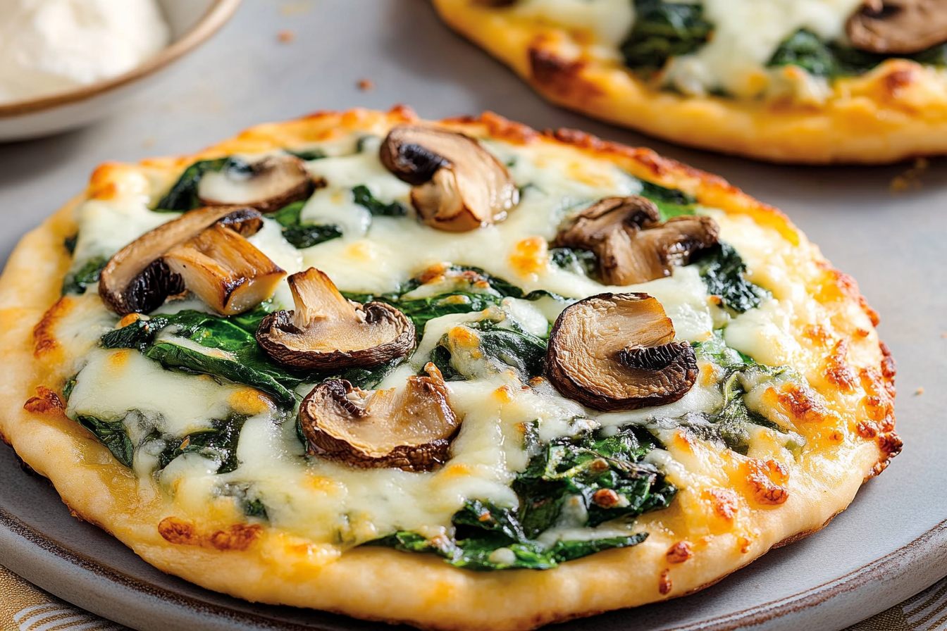Pizza ze szpinakiem i serem