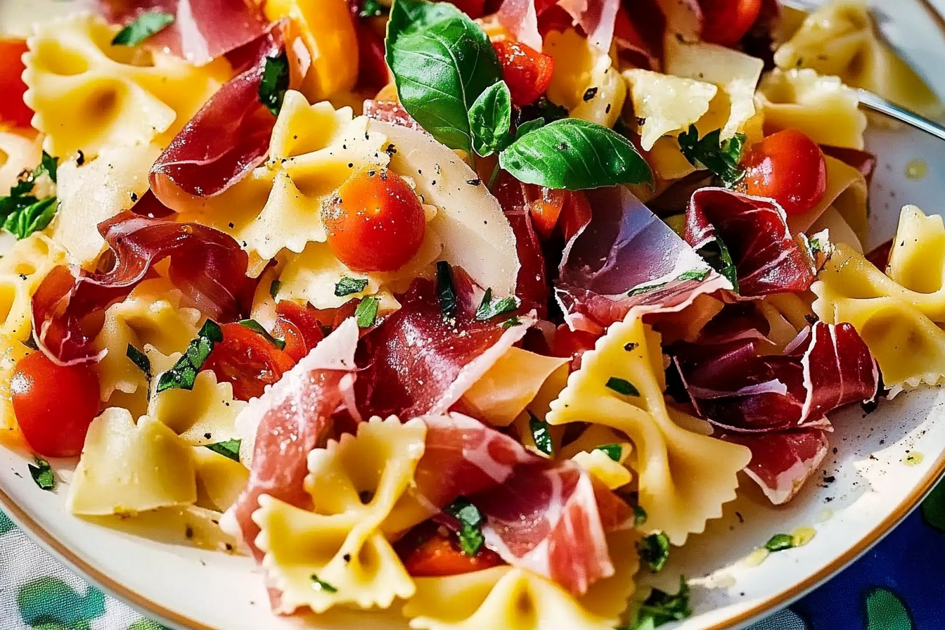 Sałatka z farfalle i prosciutto