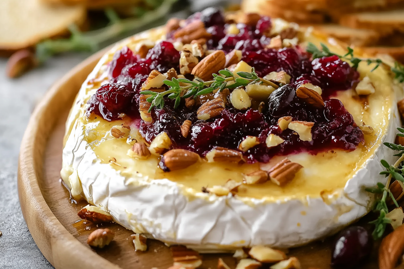 Ser Brie zapiekany z żurawiną i orzechami włoskimi