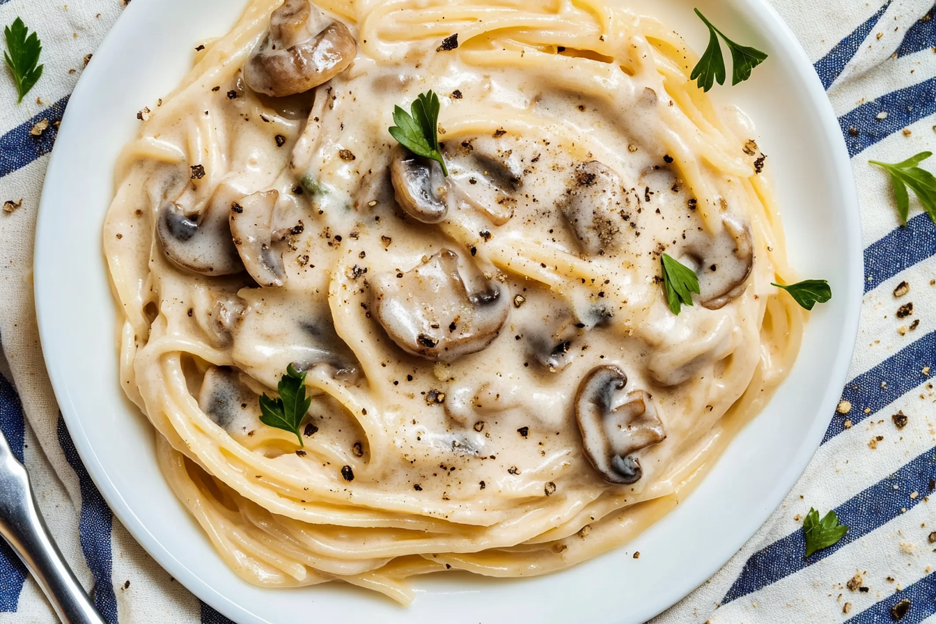 Spaghetti z grzybami