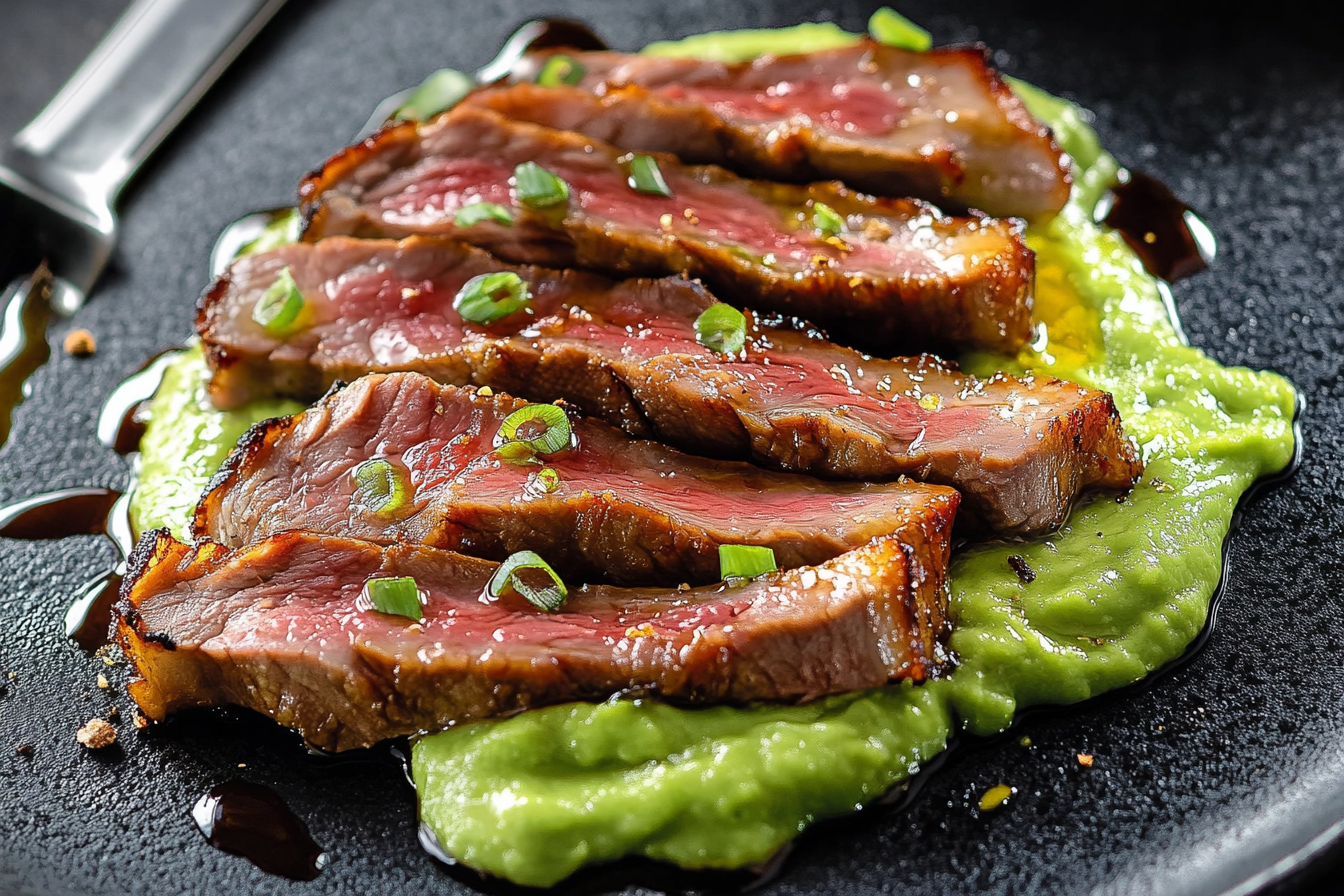 Tataki z kaczego fileta na puree avocado