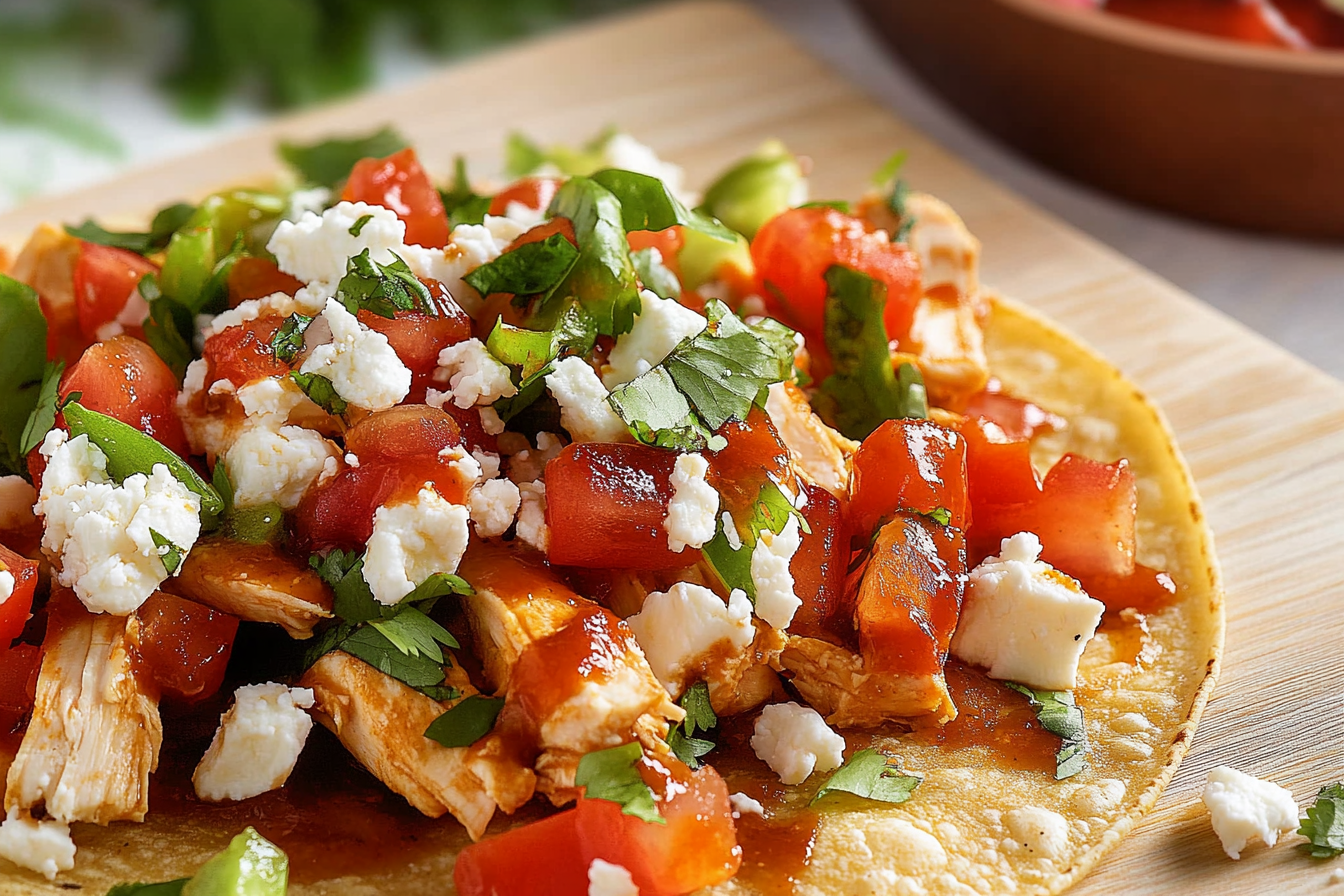 Tostadas z kurczakiem barbecue