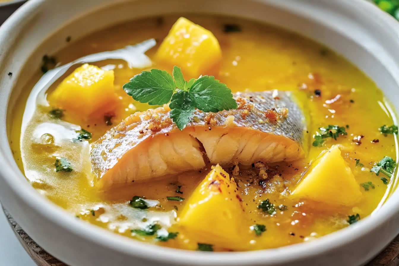Ajoblanco z mango i makrelą