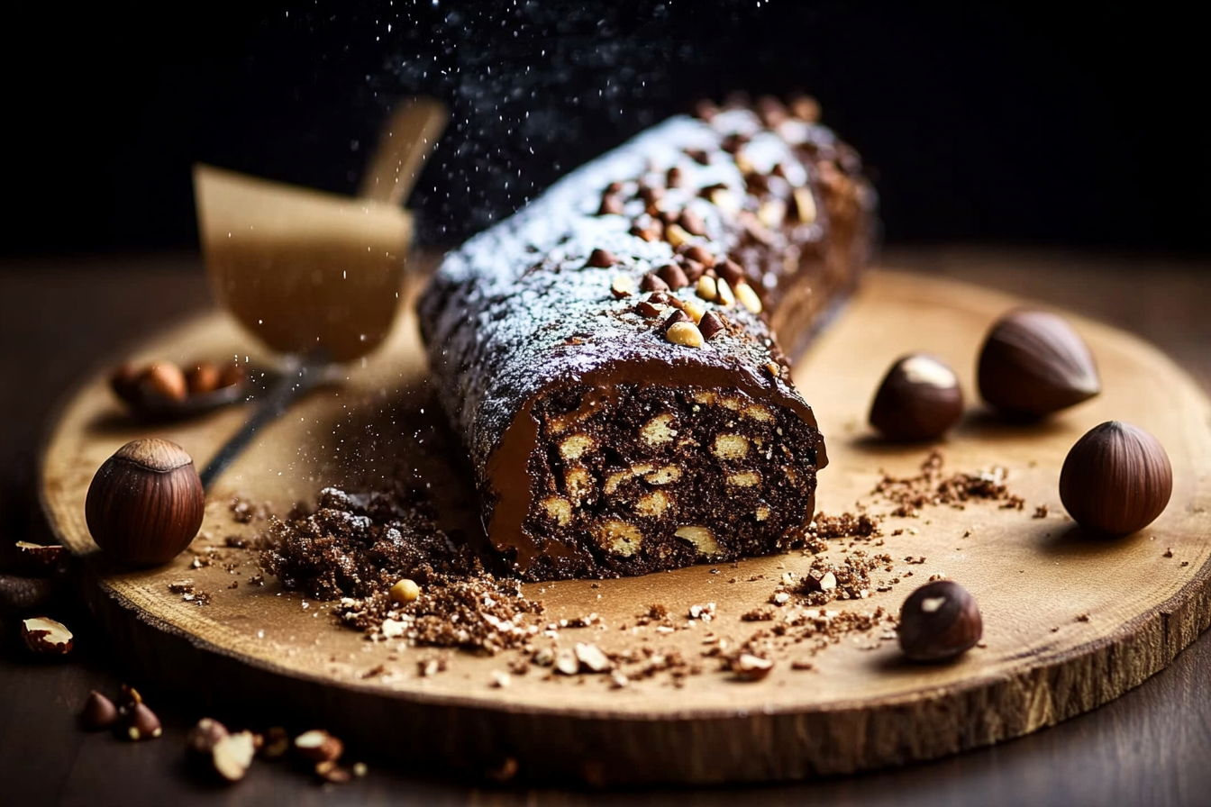 Bûche czekoladowo-orzechowa