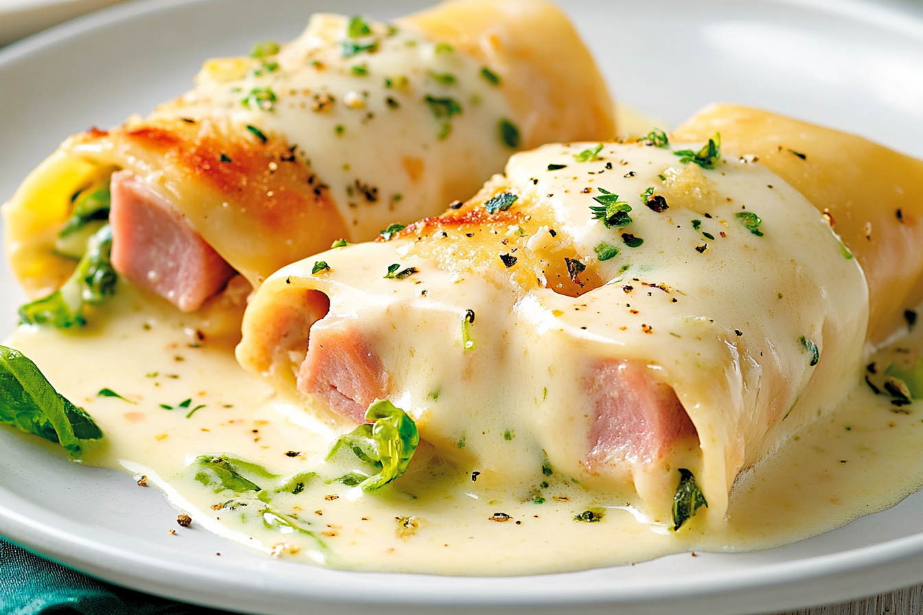 Cannelloni z szynką w sosie kremowym