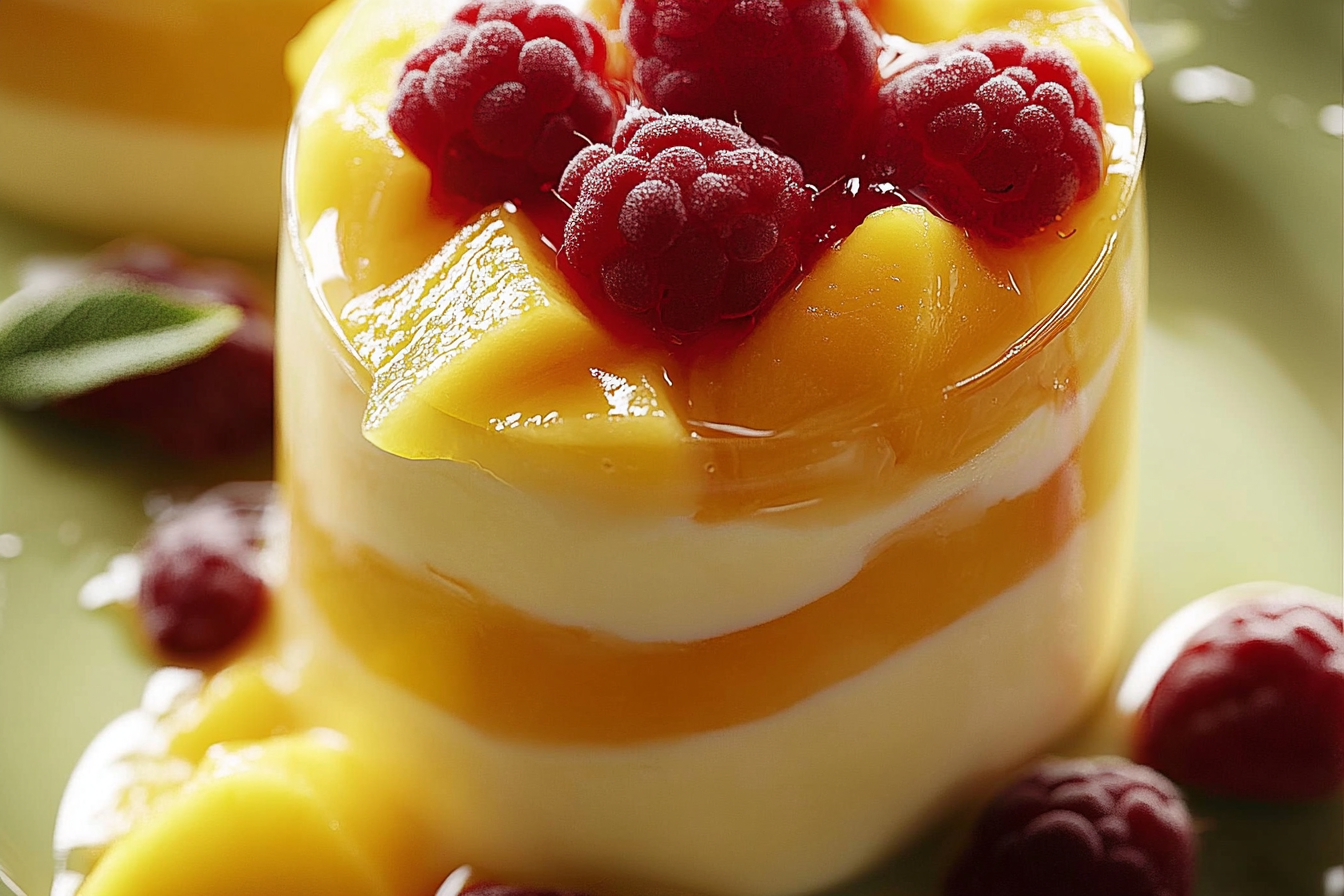 Mango i jogurt w szklance