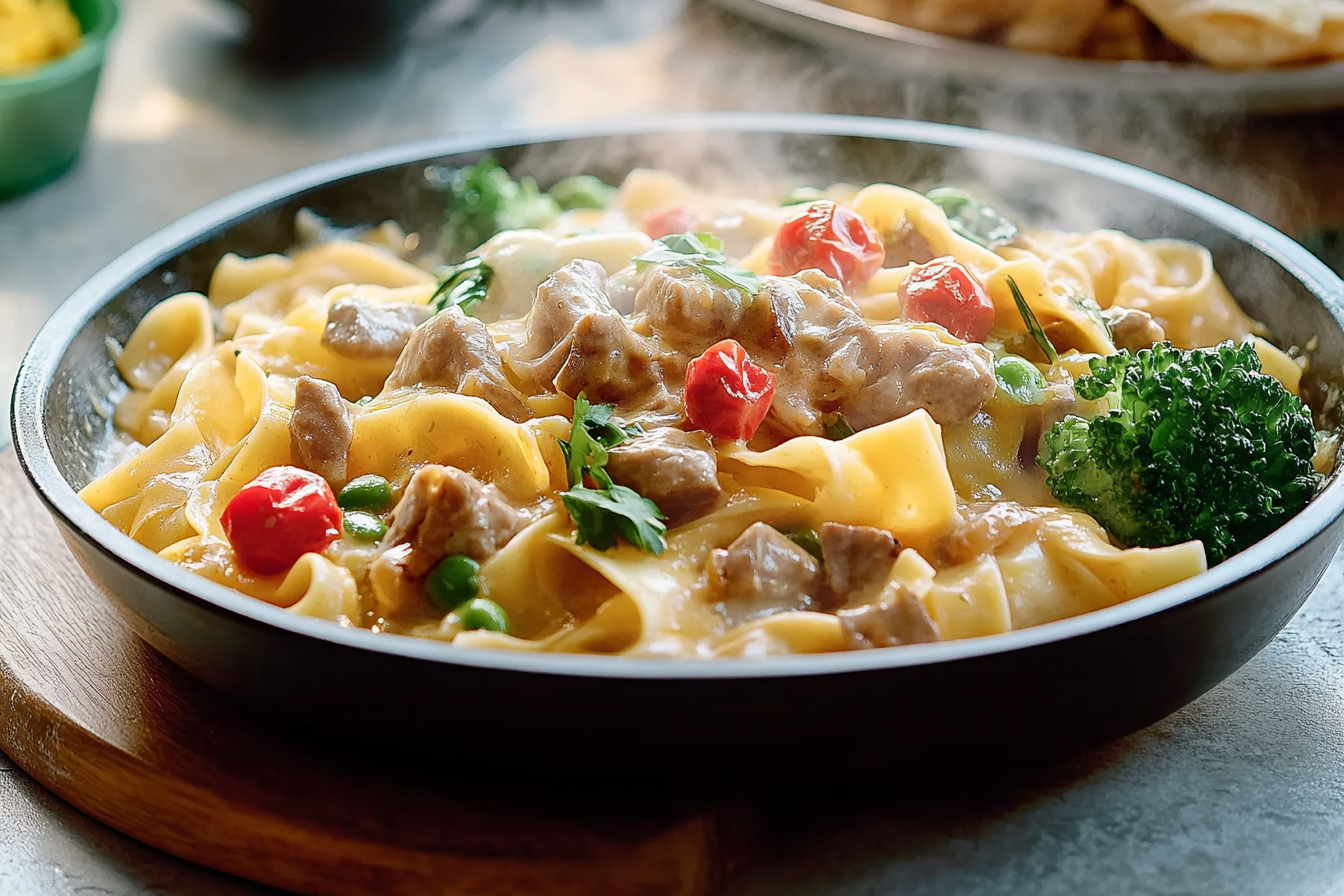 Pappardelle z fondue chińskim
