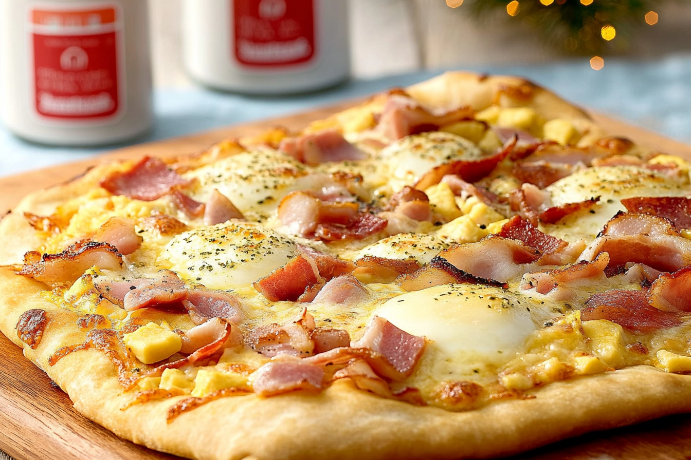 Pizza na śniadanie z boczkiem
