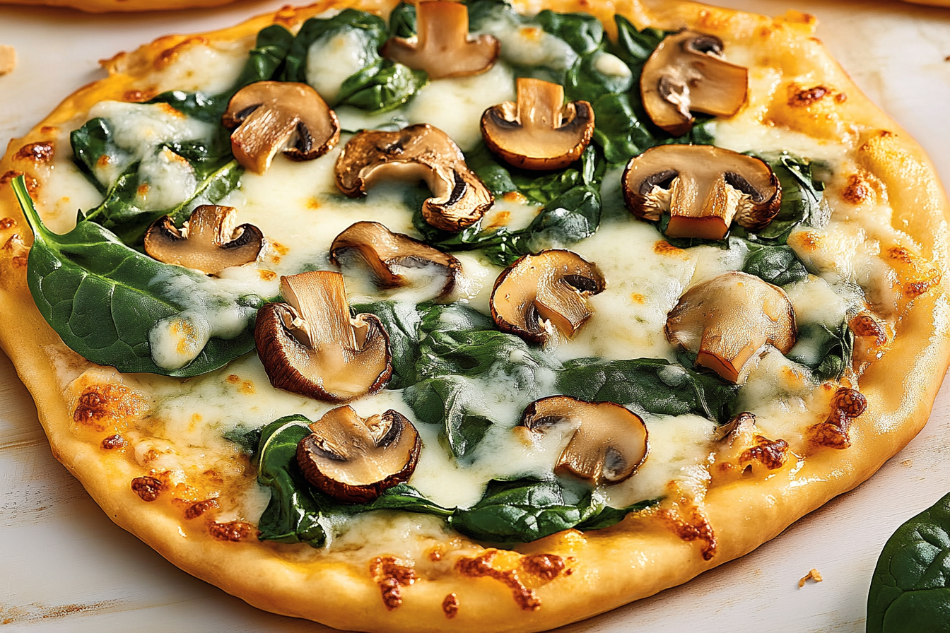 Pizza ze szpinakiem i serem