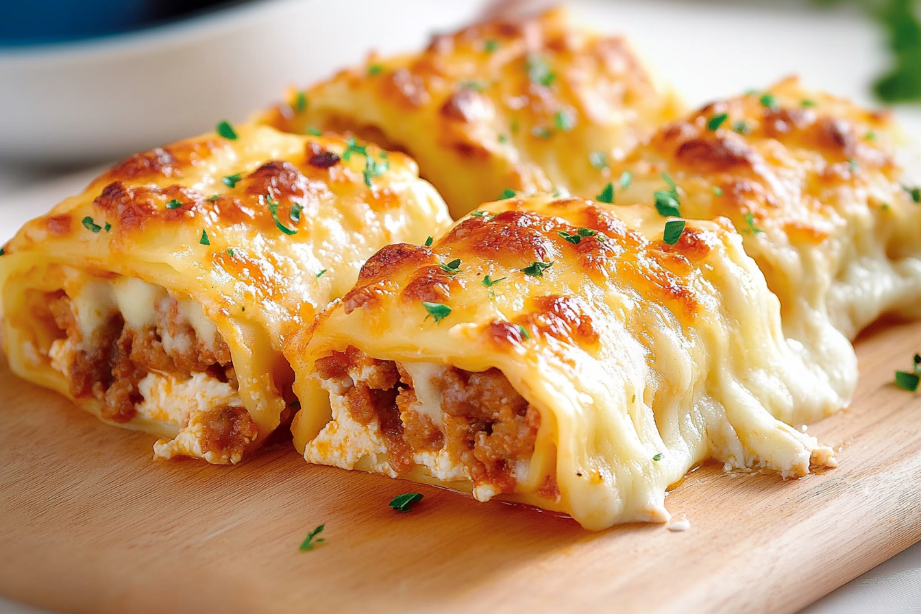 Roladki lasagne z kiełbasą