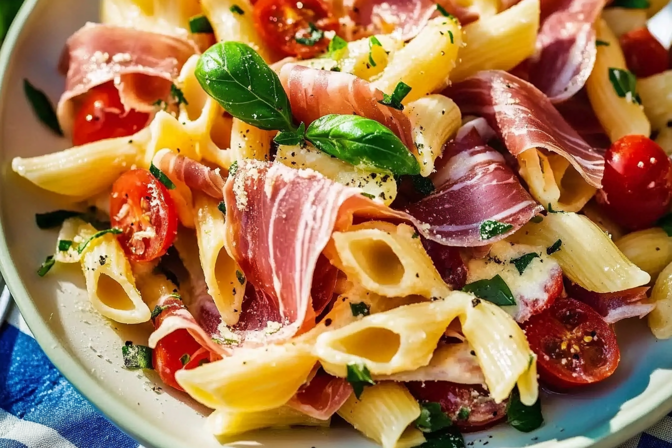 Sałatka z farfalle i prosciutto