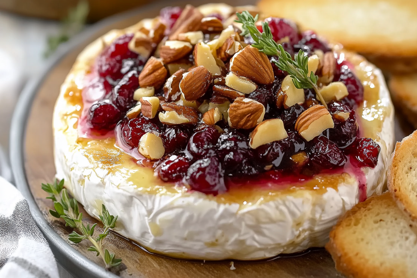 Ser Brie zapiekany z żurawiną i orzechami włoskimi