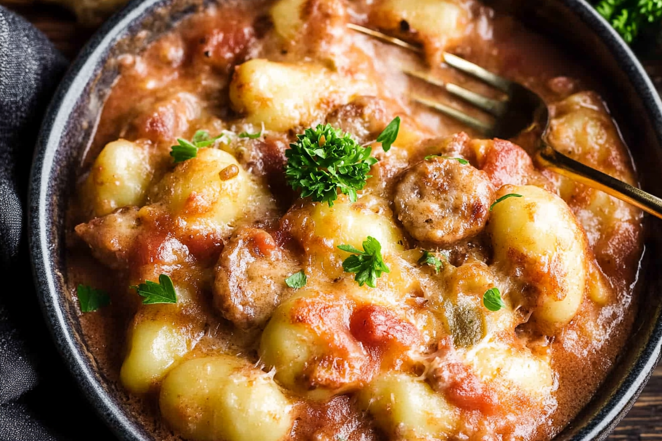 Serowe Gnocchi z Kiełbasą