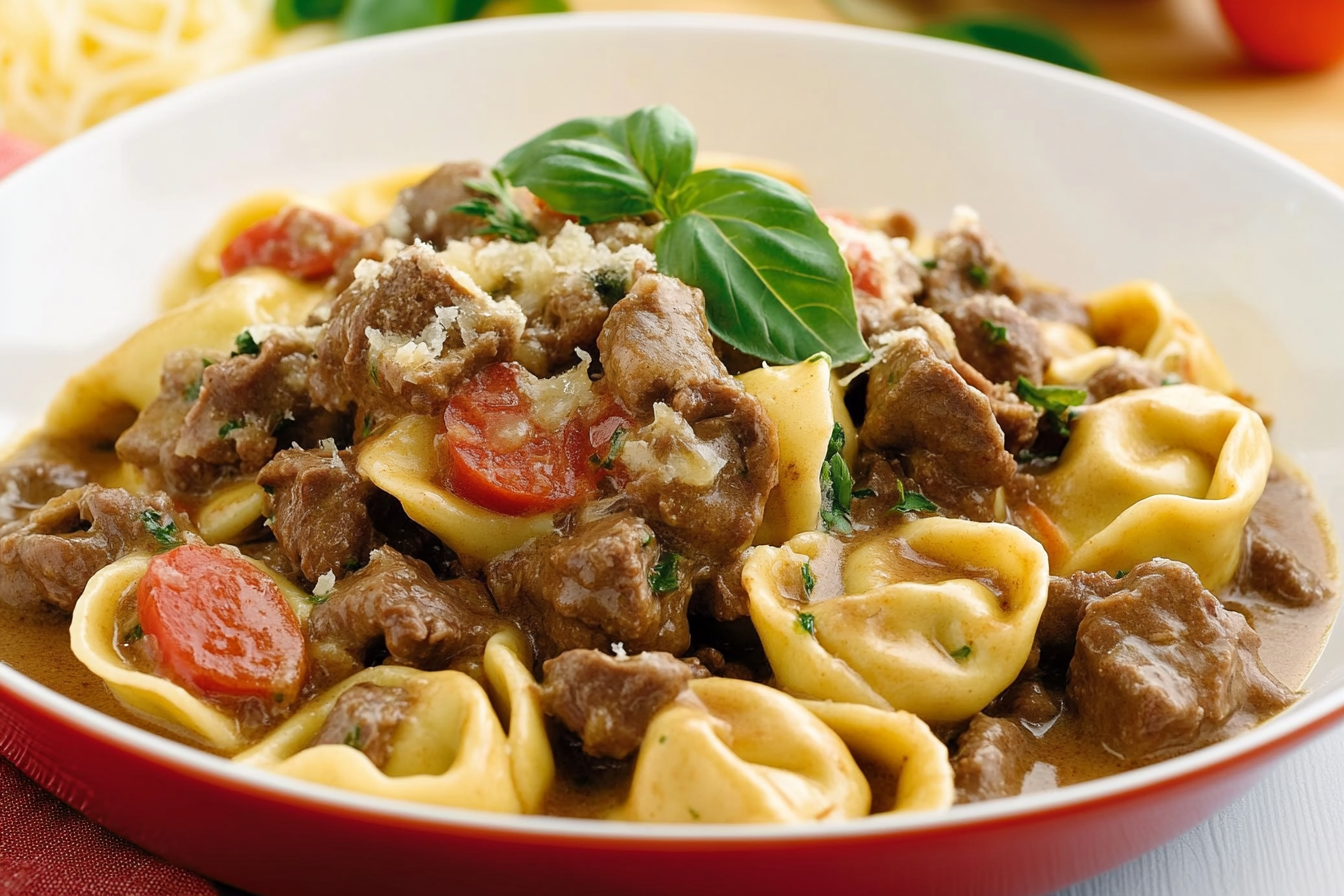 Tortellini wołowe z fondue