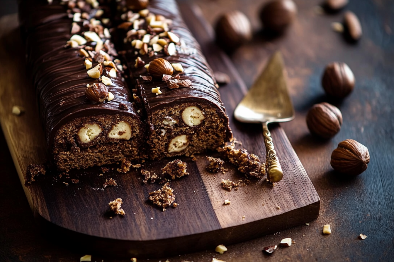 Bûche czekoladowo-orzechowa