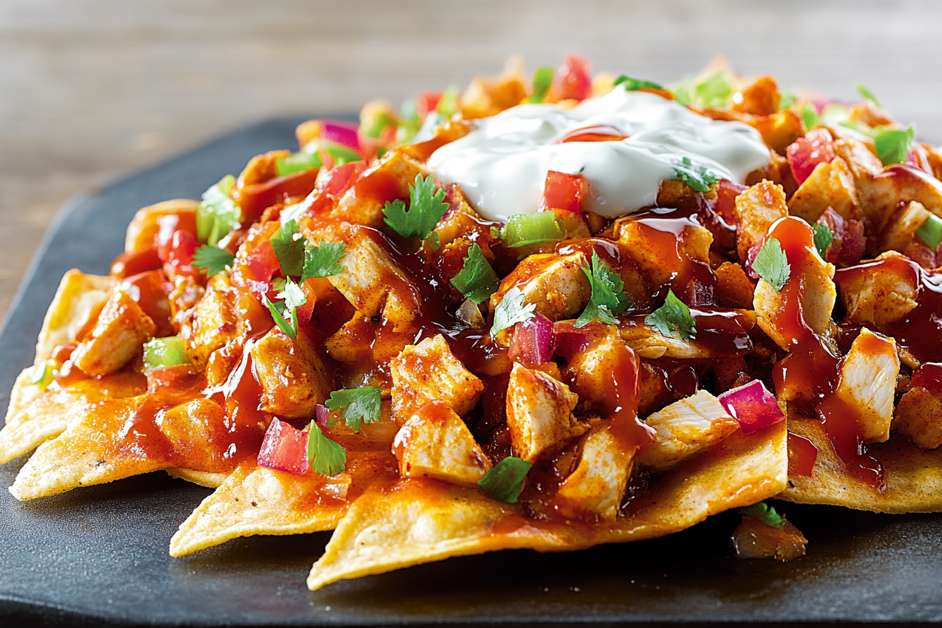Nachos z kurczakiem BBQ