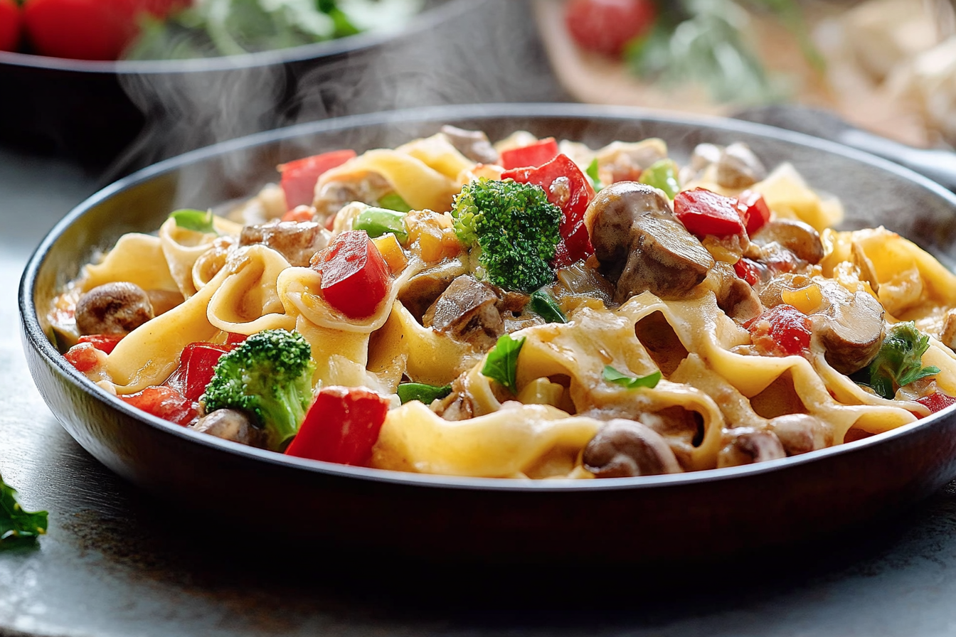 Pappardelle z fondue chińskim