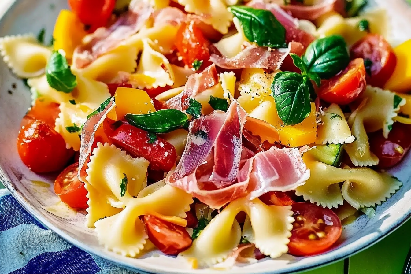 Sałatka z farfalle i prosciutto