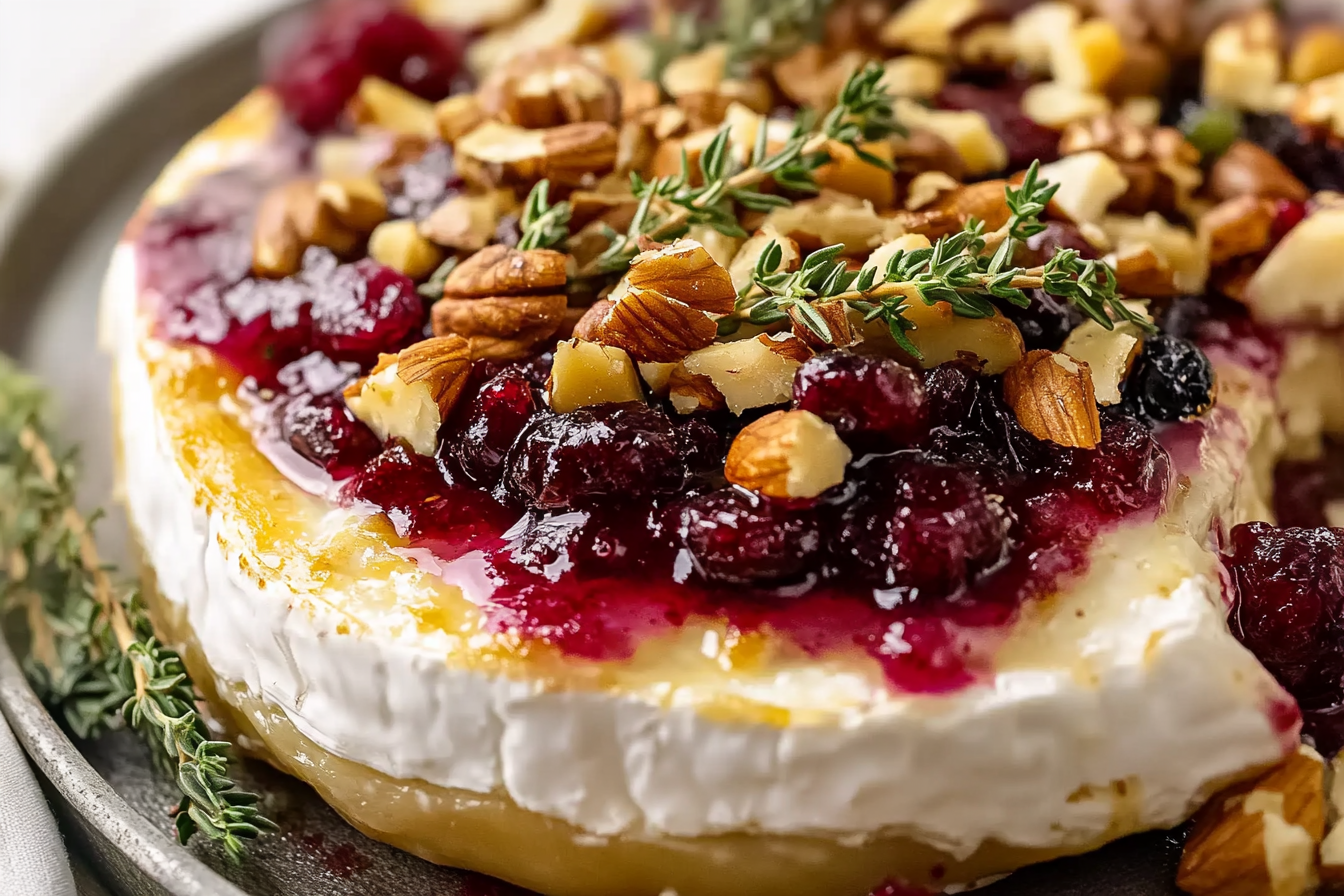 Ser Brie zapiekany z żurawiną i orzechami włoskimi