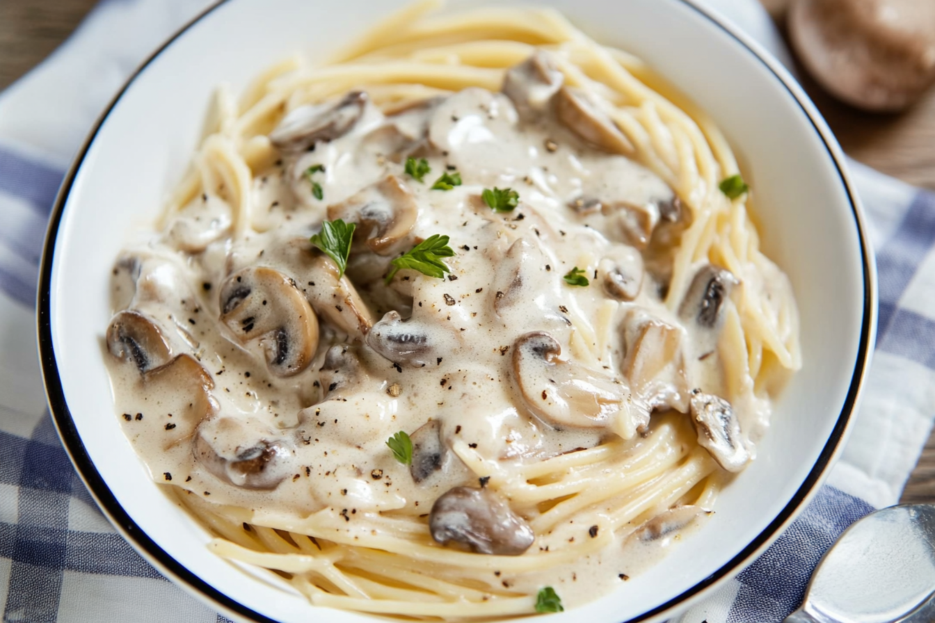 Spaghetti z grzybami