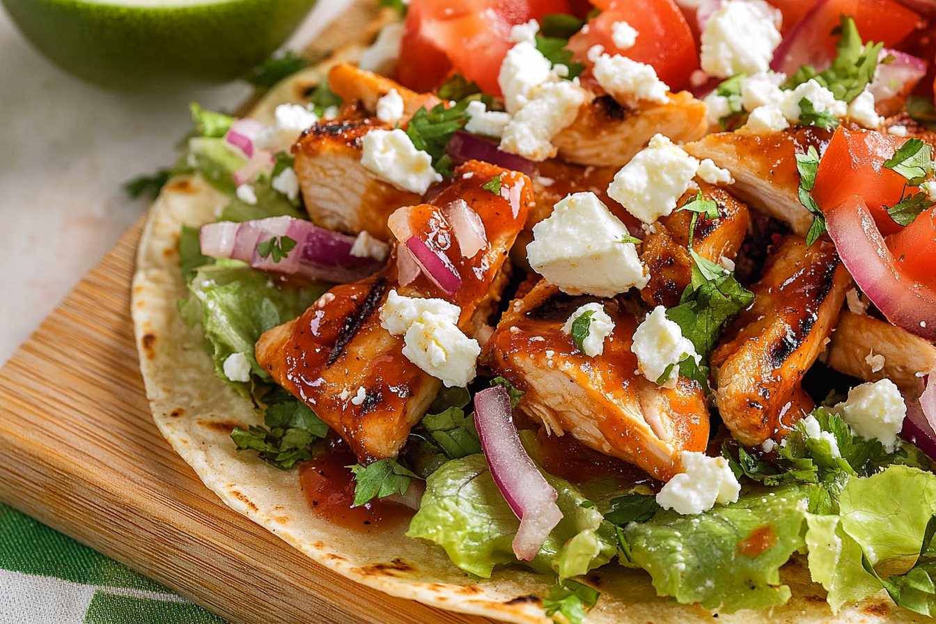 Tostadas z kurczakiem barbecue