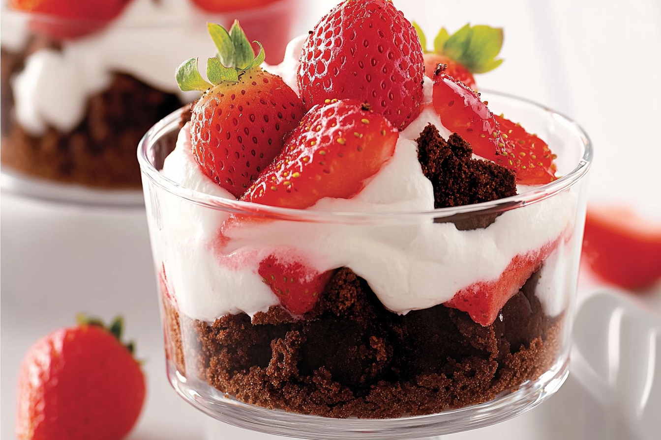 Bagatela z truskawkami i brownie