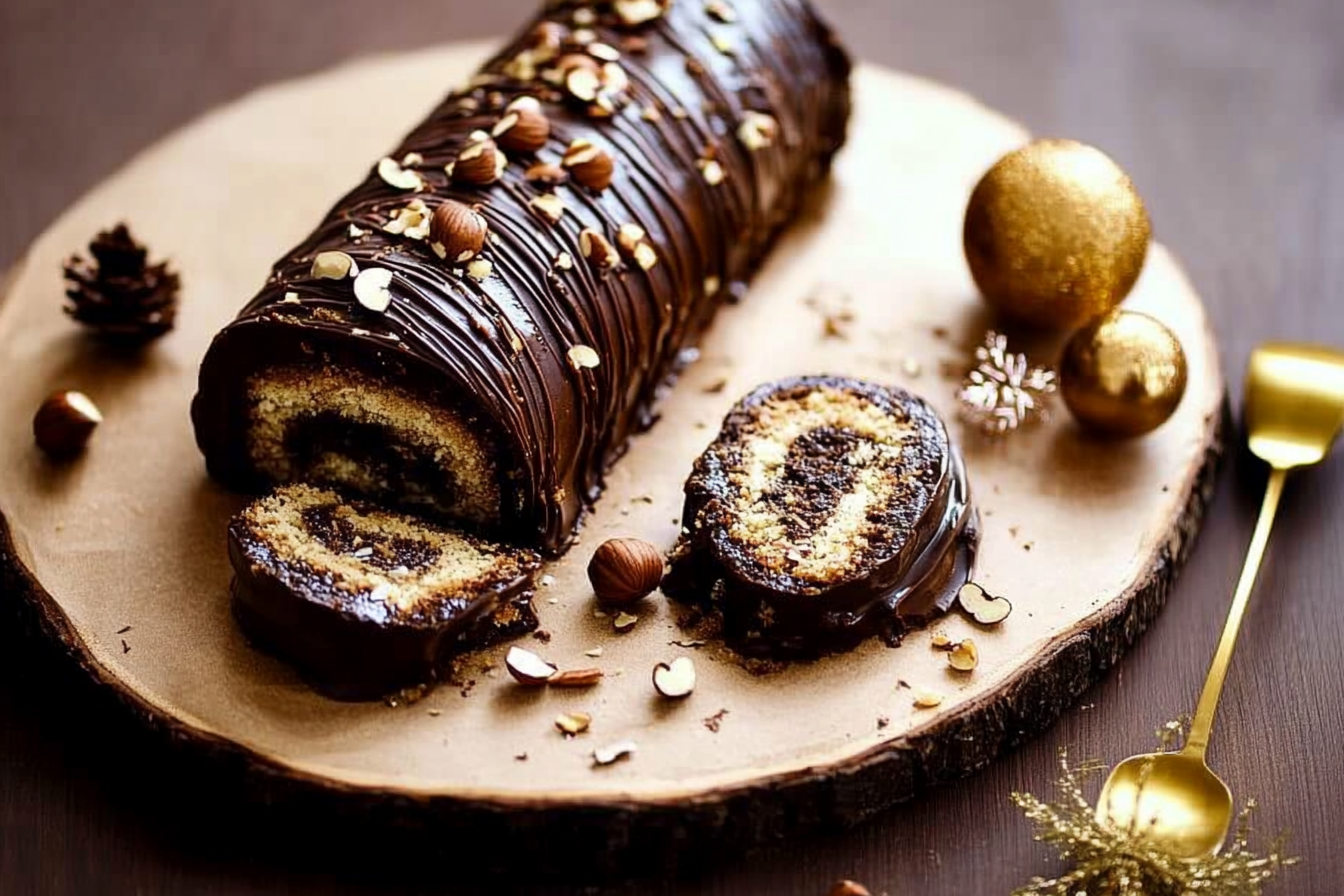 Bûche czekoladowa z hazelnutami