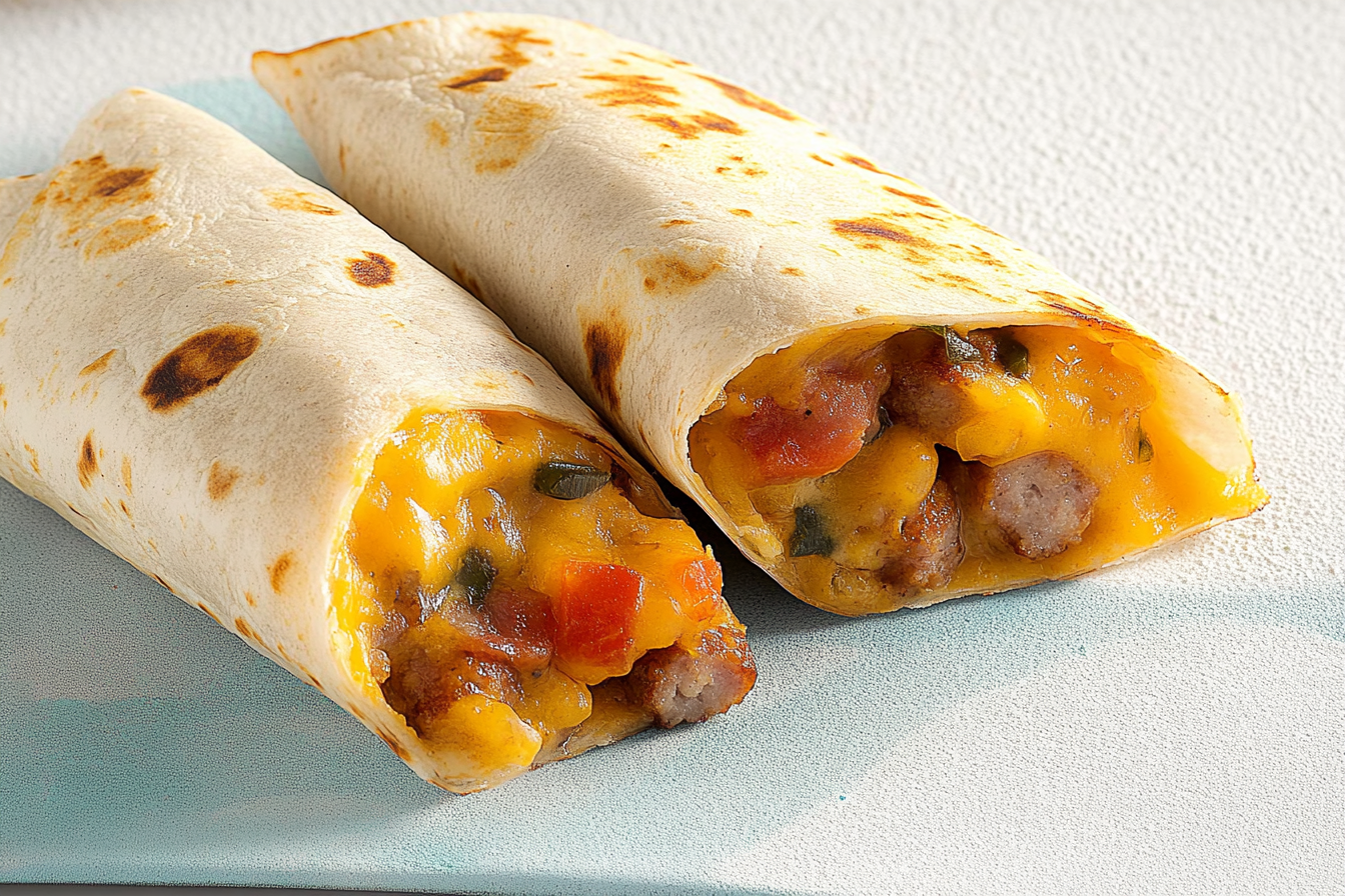 Burrito śniadaniowe z kiełbasą