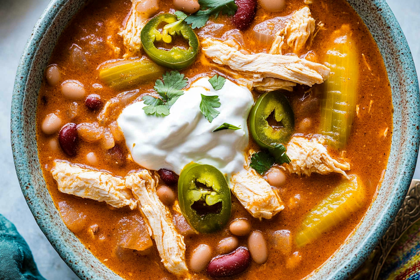 Chili z białymi fasolami i kurczakiem