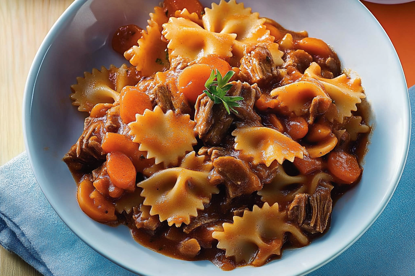 Farfalle bourguignonnes au boeuf