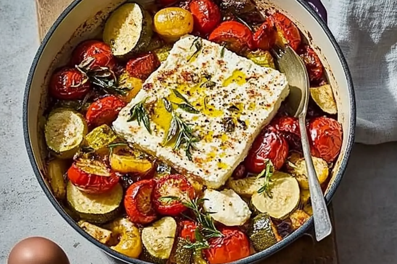 Feta pieczona z warzywami