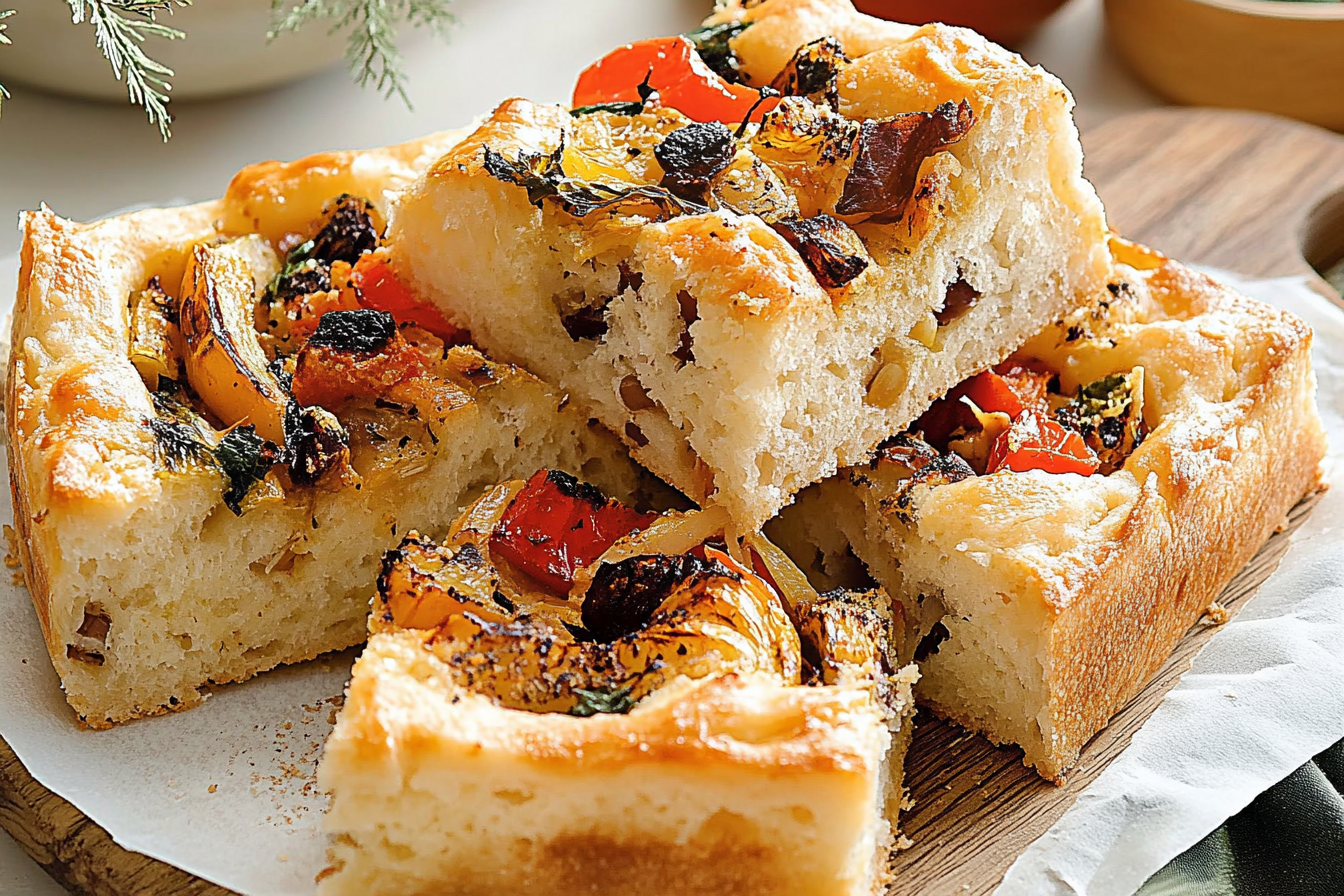 Focaccia z warzywami grillowanymi