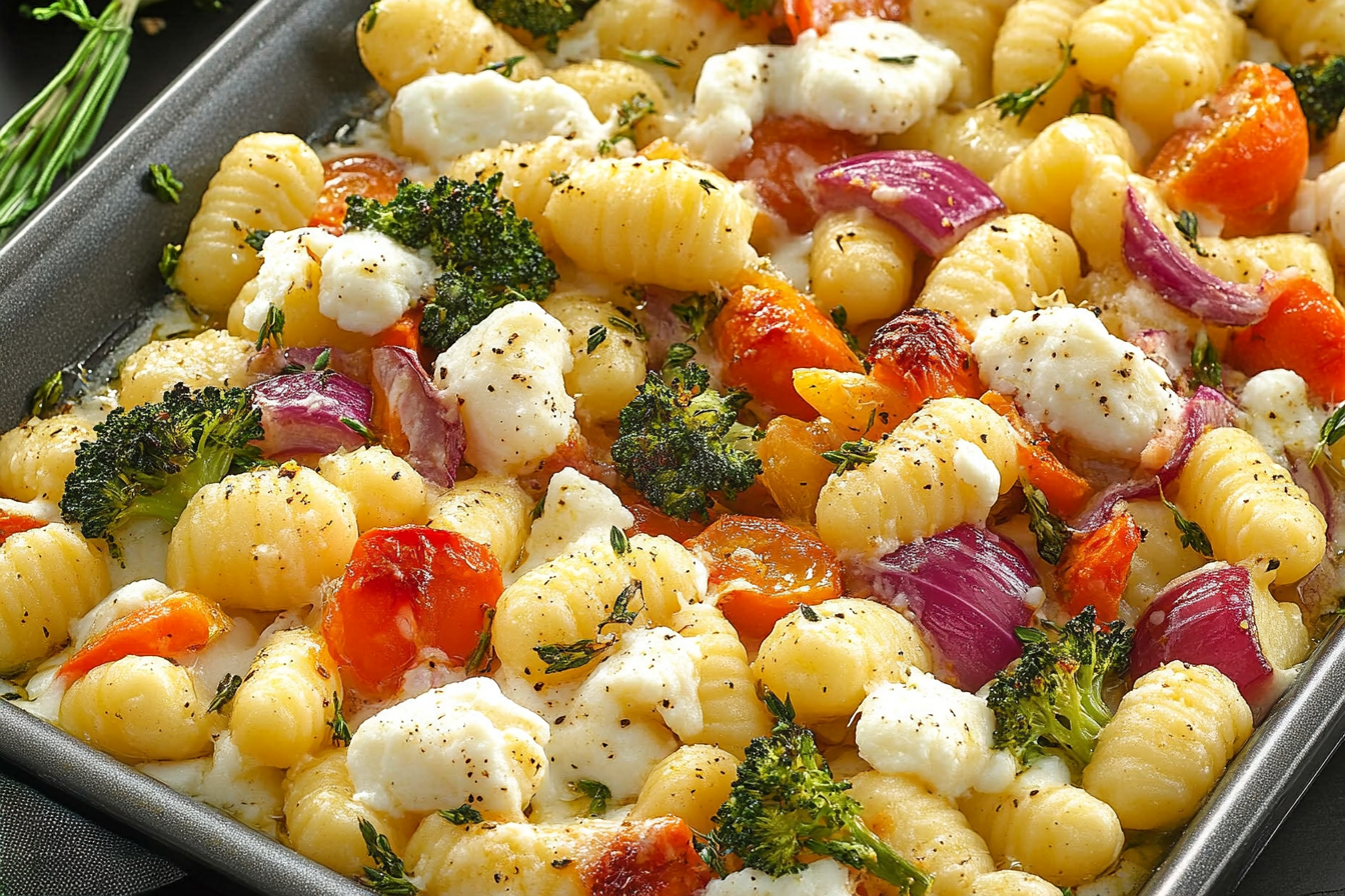 Gnocchi z warzywami na blaszce