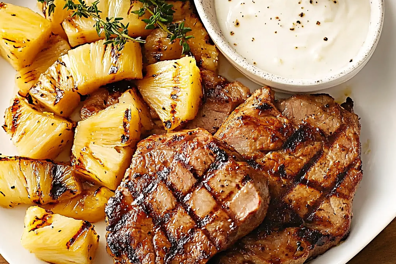 Grillowane wieprzowina z ananasem