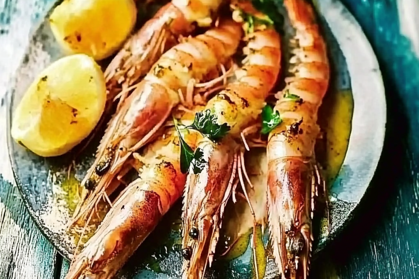 Krewetki w marynacie z pastis